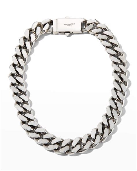 gourmette ysl|Saint Laurent Gourmette Chain Necklace .